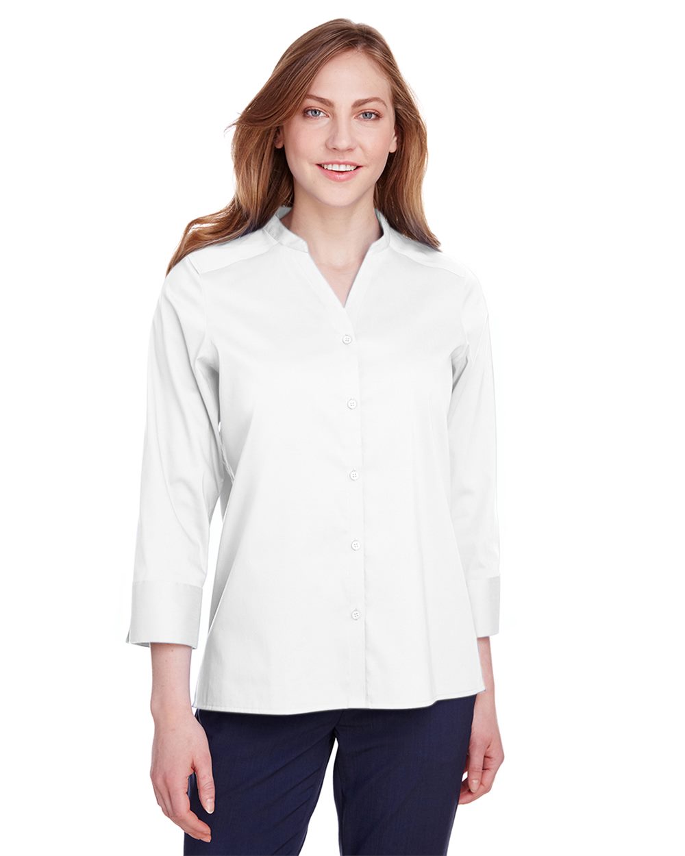 Devon & Jones Women's Crown Collection&reg; Stretch Broadcloth Three-Quarter Sleeve Blouse - DG560W