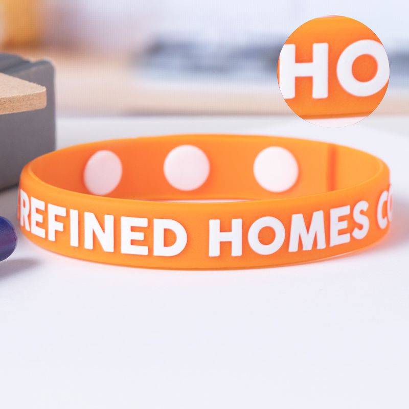 Embossed Printed Silicone Adjustable Wristbands Wristbands