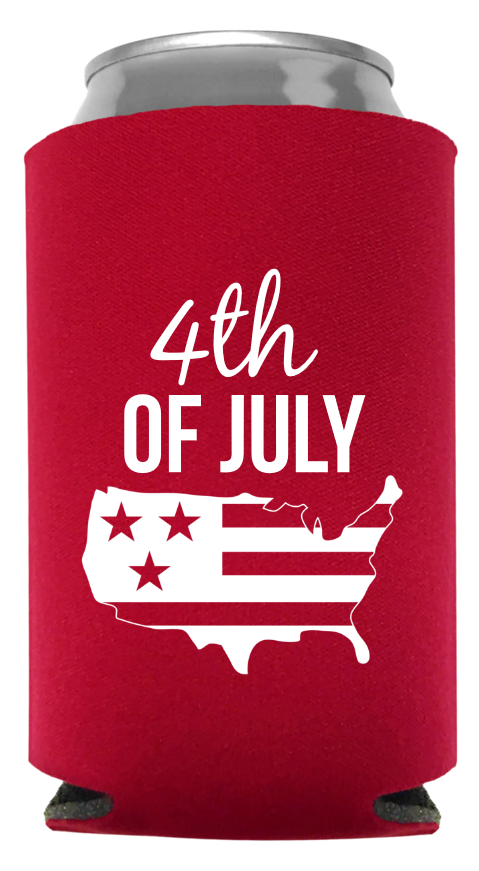 Fourth  Of July Full Color Foam Collapsible Coolies Style 107747