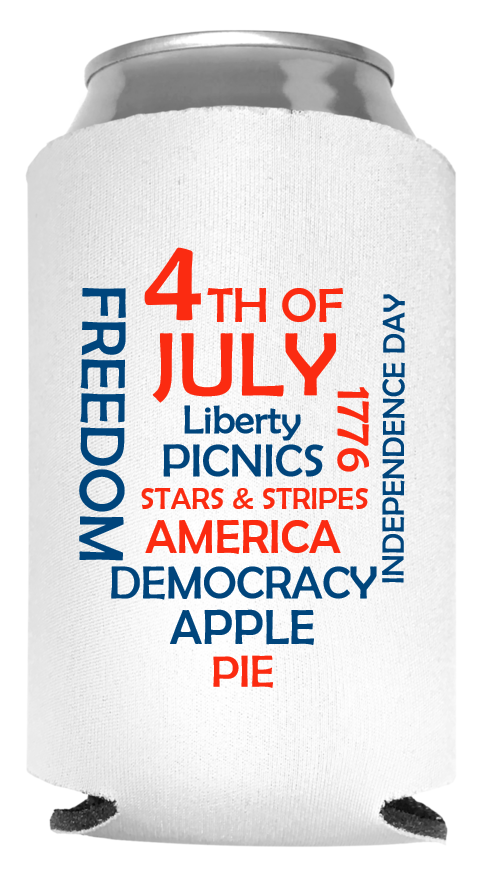 Fourth  Of July Full Color Foam Collapsible Coolies Style 107774