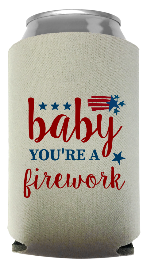 Fourth Of July Full Color Foam Collapsible Coolies Style 107895