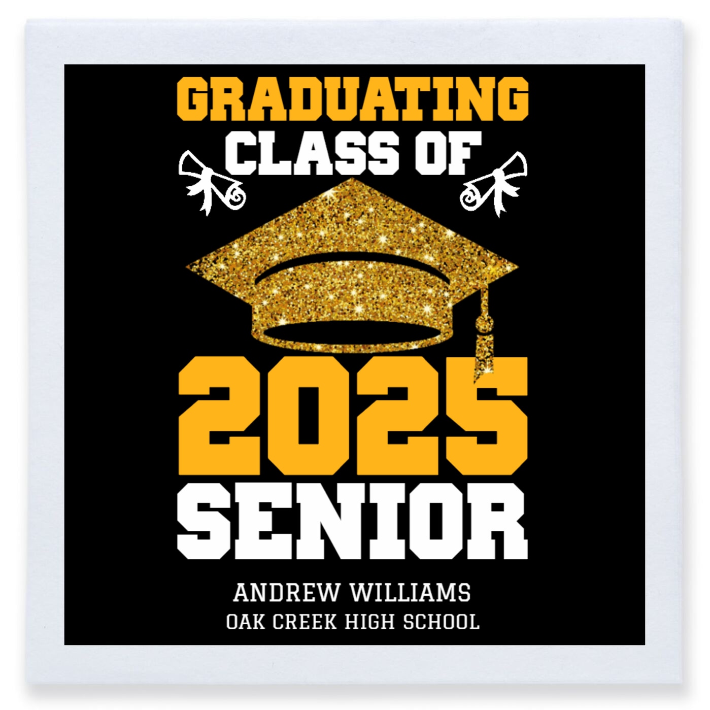 Graduating Class Of 2025 Senior Full Color 3ply Premium Beverage Napkins Style 172274
