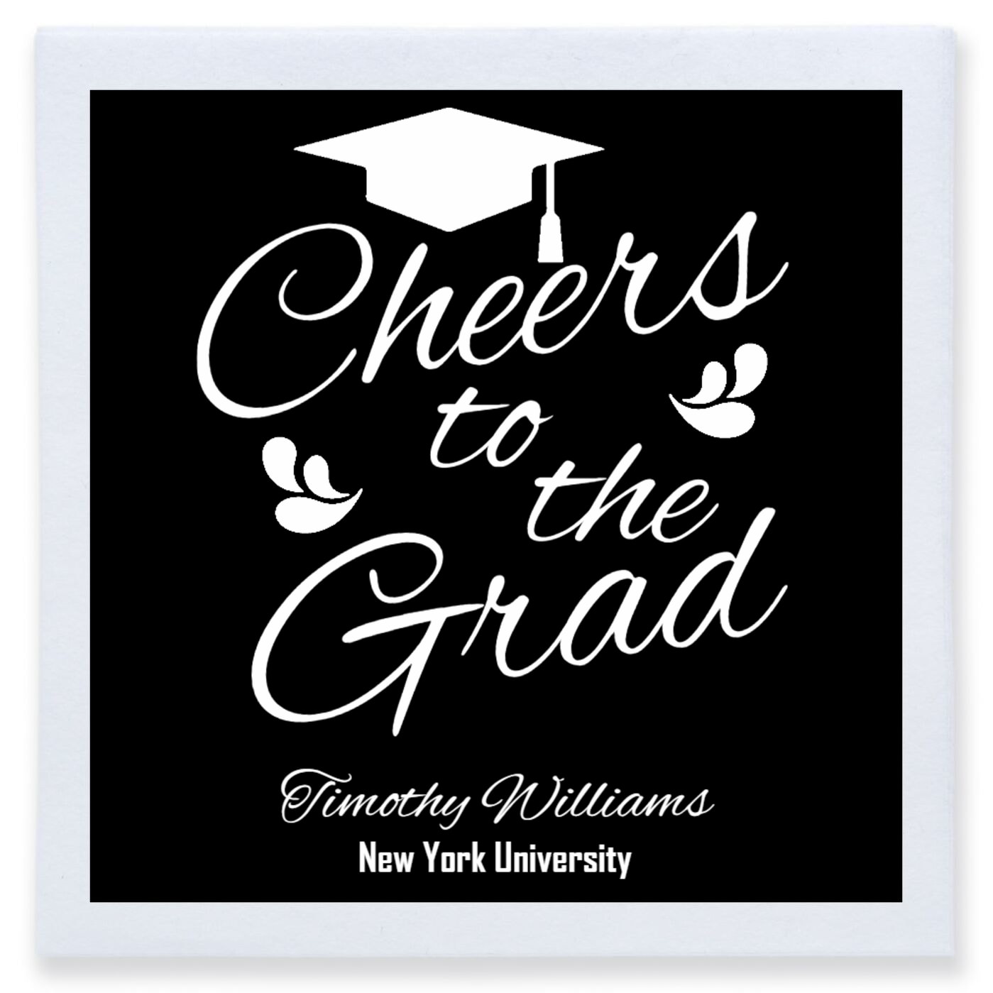 Cheers To The Grad Full Color 3ply Premium Beverage Napkins Style 172740
