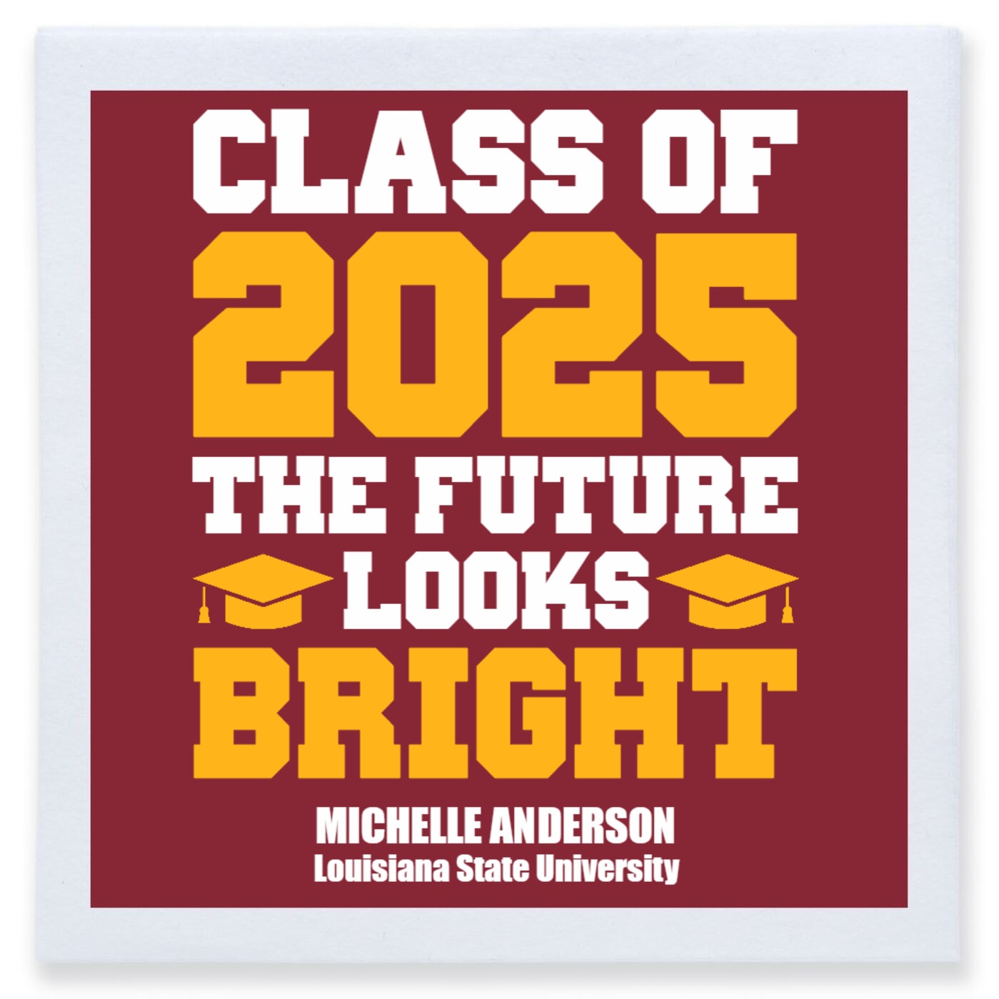 Class Of 2025 The Future Looks Bright Full Color 3ply Premium Beverage Napkins Style 172304