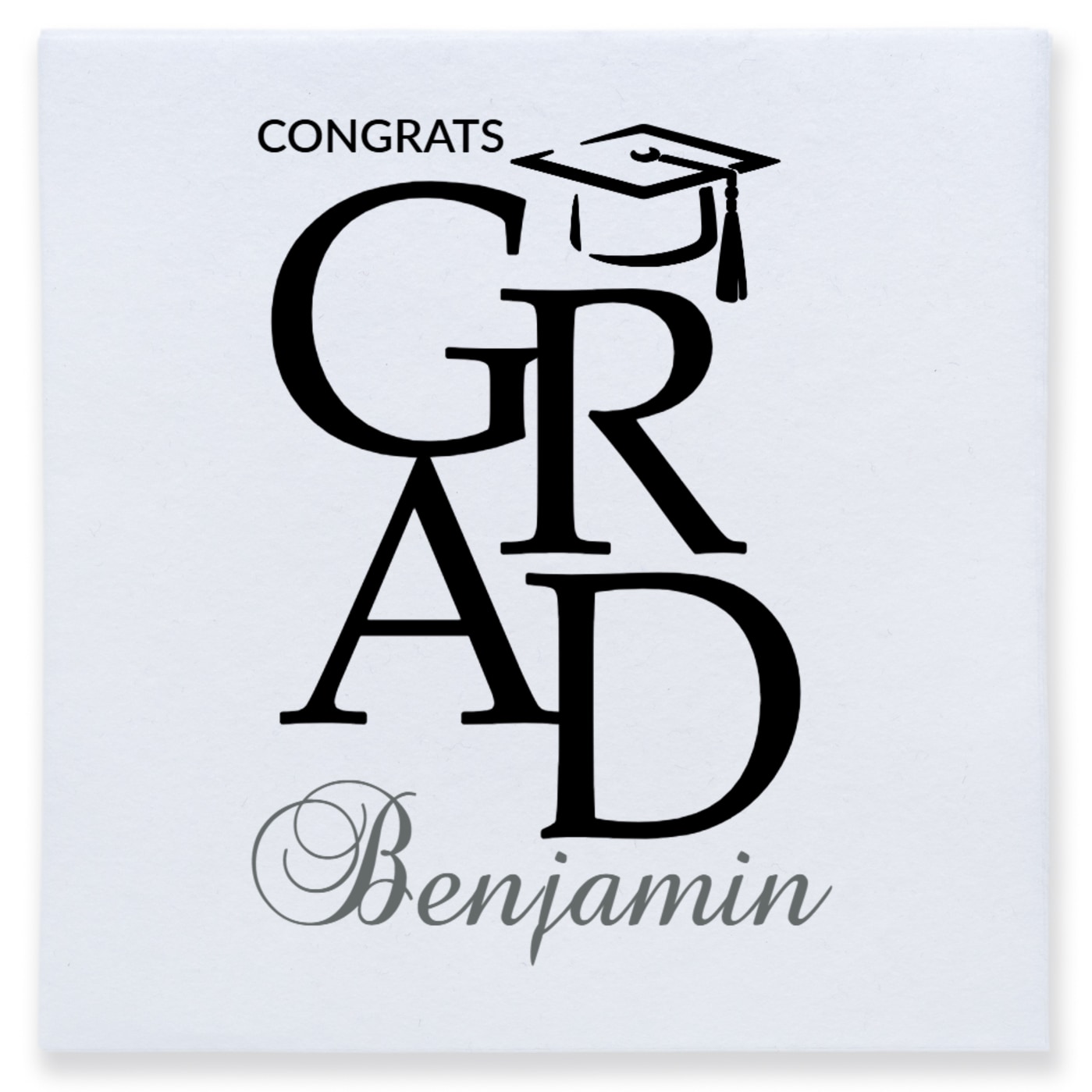 Congrats Grad Benjamin Full Color 3ply Premium Beverage Napkins Style 171446