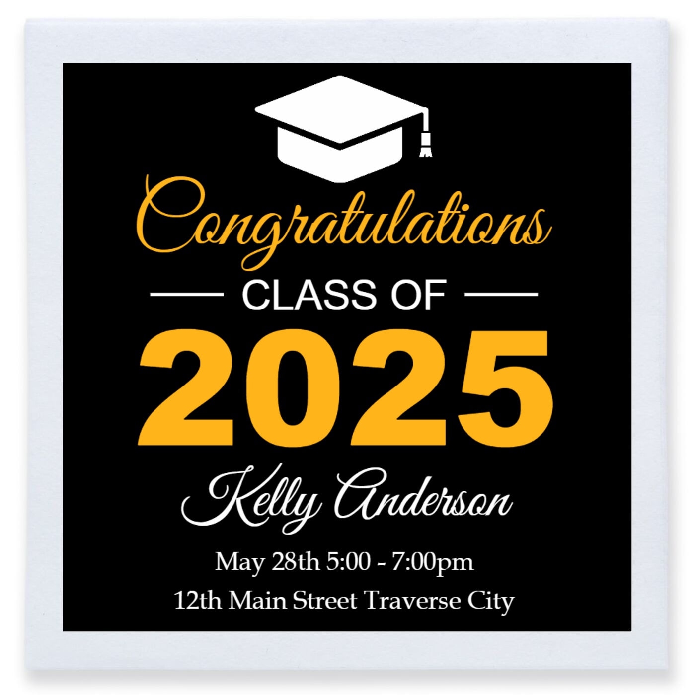 Congratulations Class Of 2025 Full Color 3ply Premium Beverage Napkins Style 172430