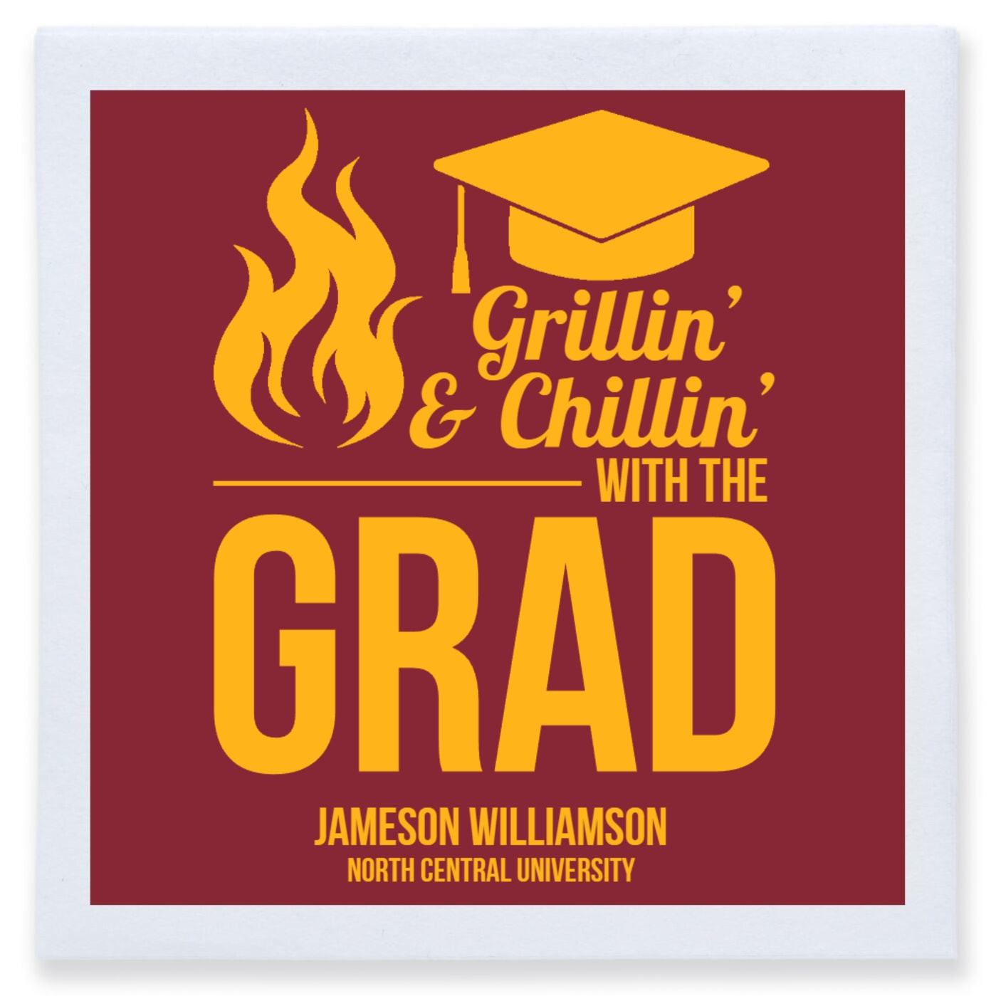 Grillin And Chillin With The Grad Full Color 3ply Premium Beverage Napkins Style 172716