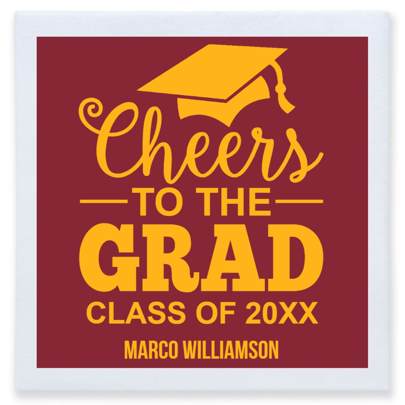 Chheers To The Grad Cheers Full Color 3ply Premium Beverage Napkins Style 172682