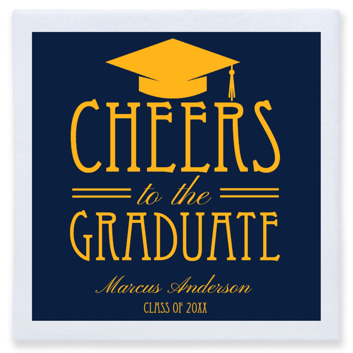 Cheers To The Graduate Full Color 3ply Premium Beverage Napkins Style 172738