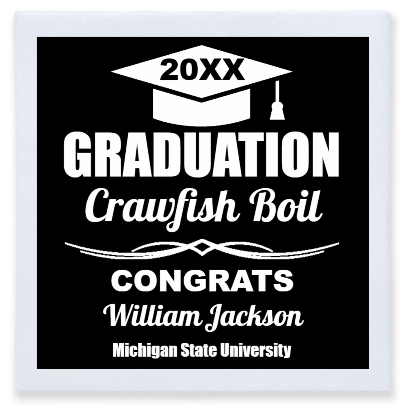 Hgraduation Crawfish Boil 20xx Congrats Full Color 3ply Premium Beverage Napkins Style 172735