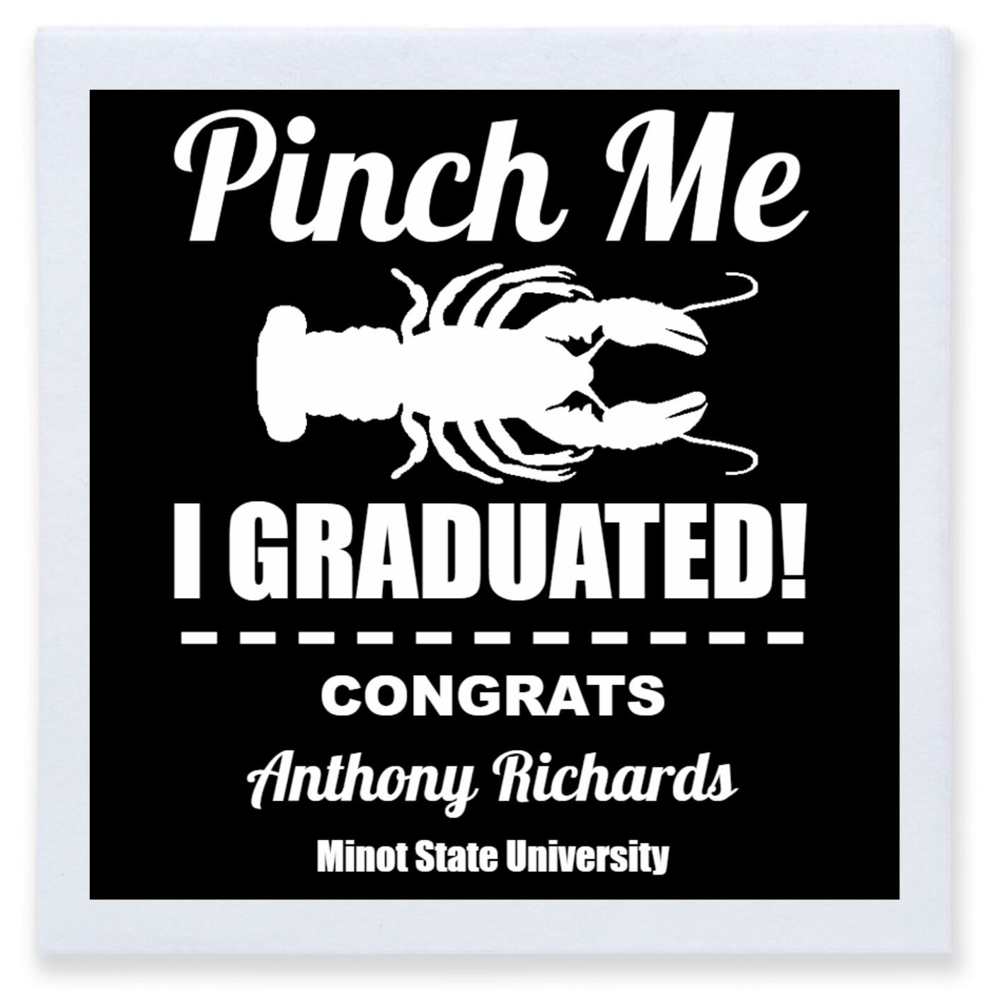 Pinch Me I Graduated Congrats Full Color 3ply Premium Beverage Napkins Style 172737