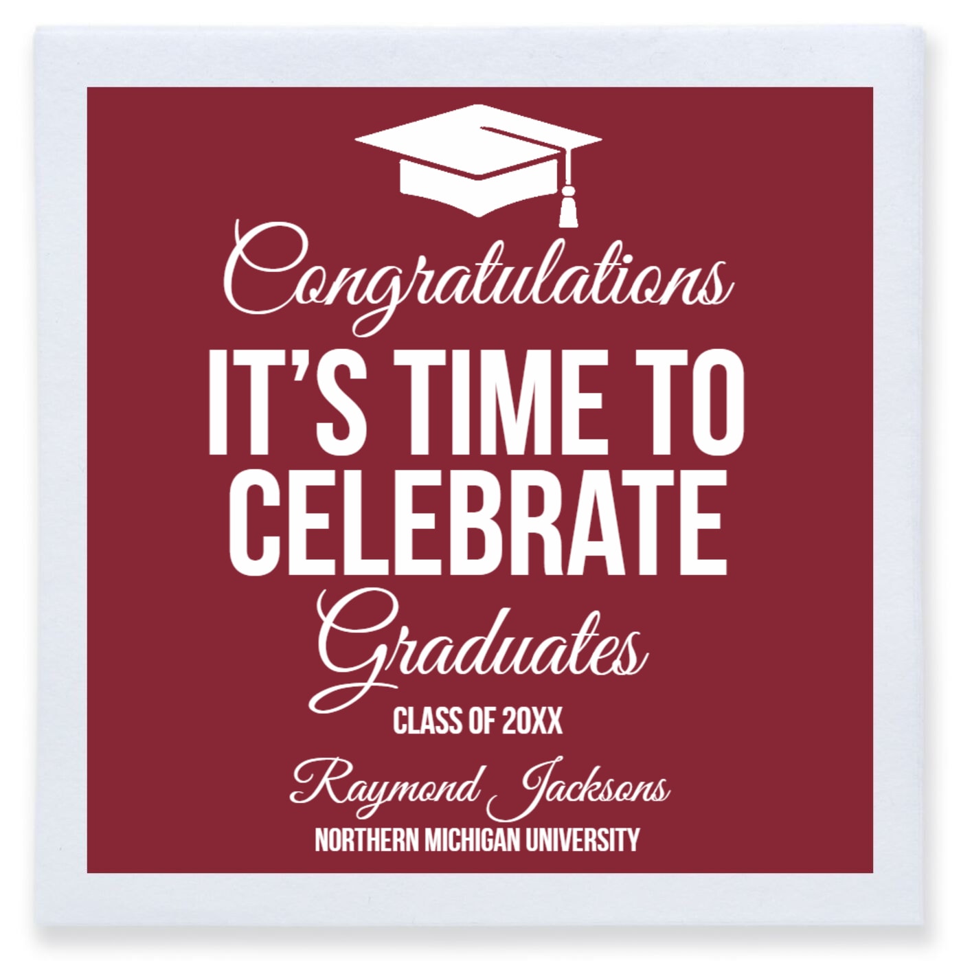 Congratulations Its Time To Celebrate Graduates Its Full Color 3ply Premium Beverage Napkins Style 172741