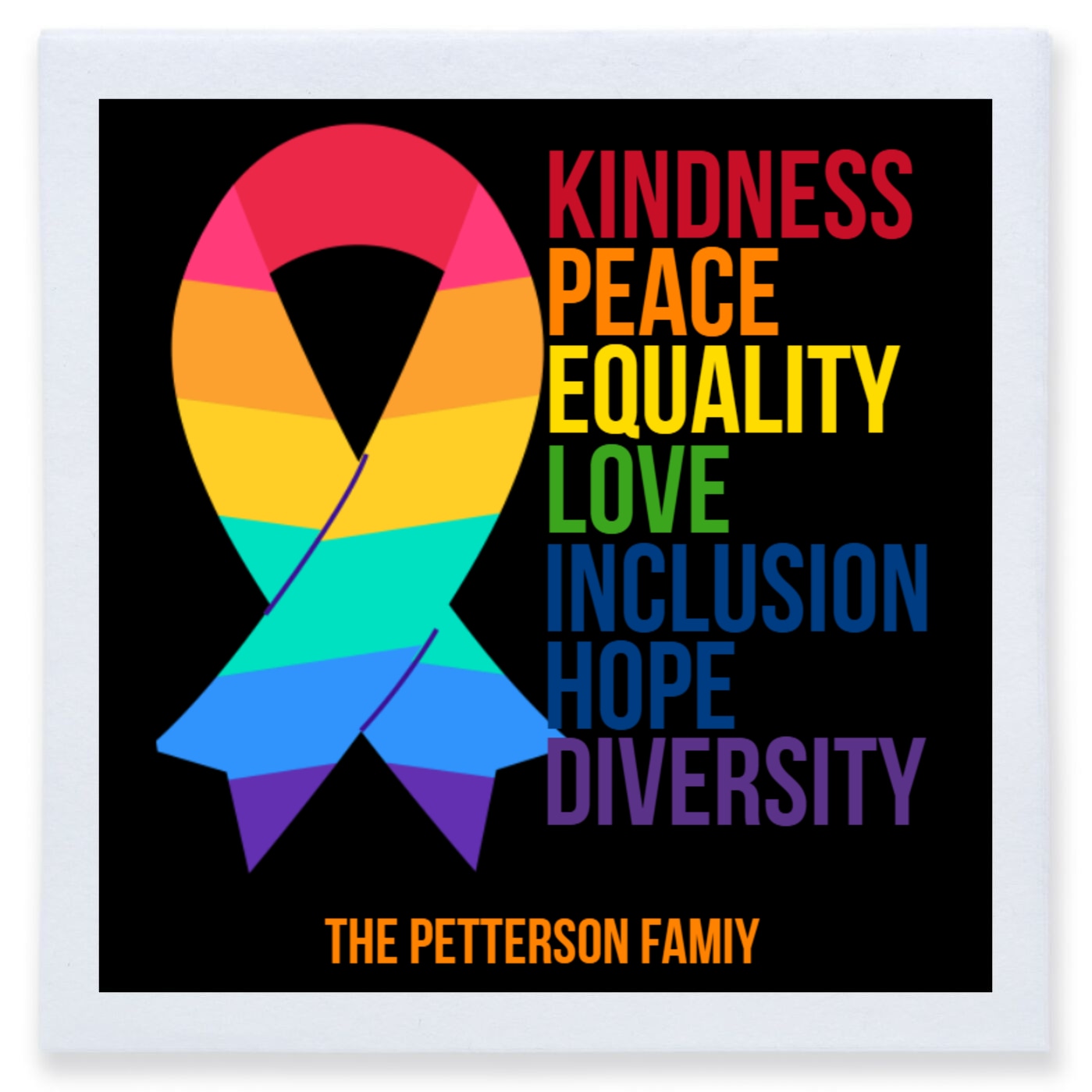 Kindness Peace Equality Love Inclusion Hope Diversity Full Color 3ply Premium Beverage Napkins Style 173177