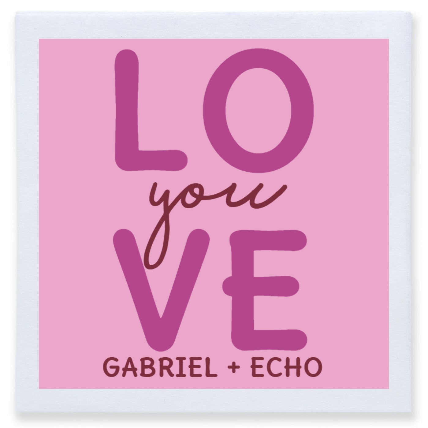 Love You Gabriel Echo Full Color 3ply Premium Beverage Napkins Style 169613