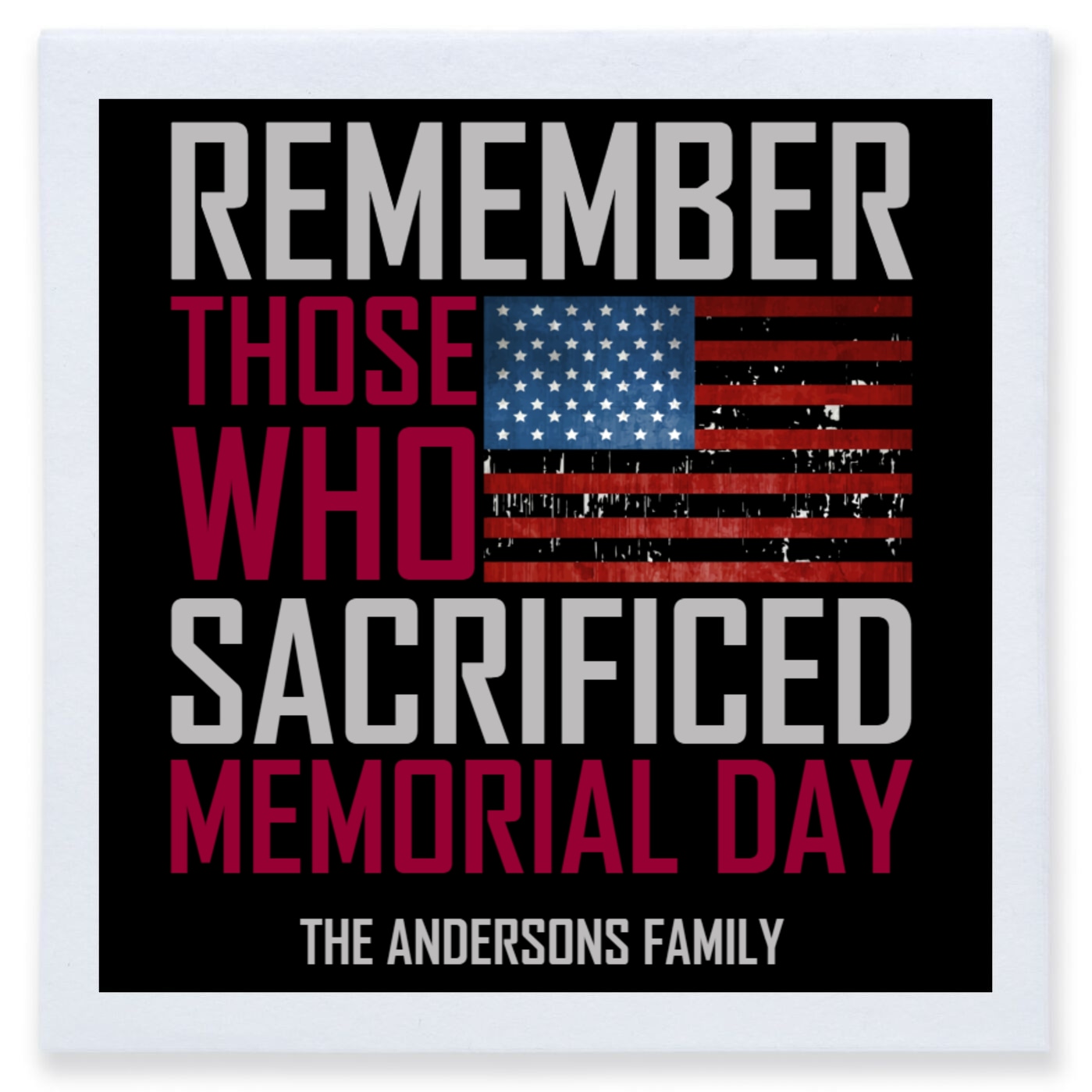 Remember Those Who Sacrificed Memorial Day Full Color 3ply Premium Beverage Napkins Style 173088
