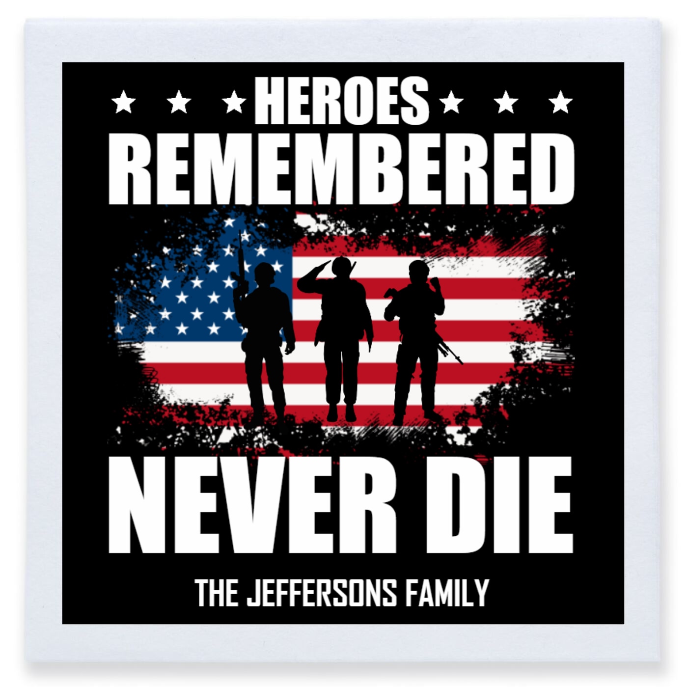Heroes Remembered Never Die Full Color 3ply Premium Beverage Napkins Style 172798