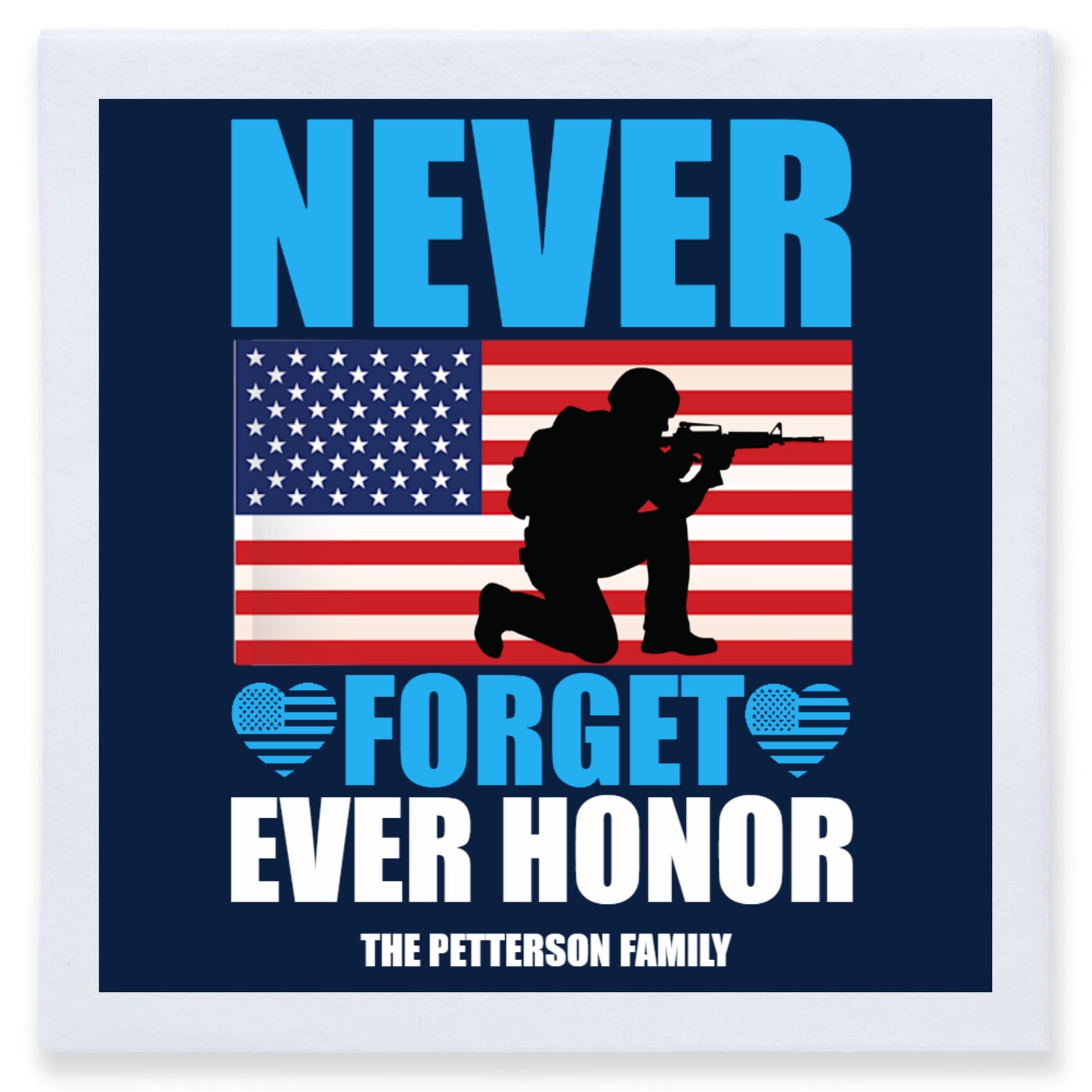 Never Forget Ever Honor Full Color 3ply Premium Beverage Napkins Style 172772