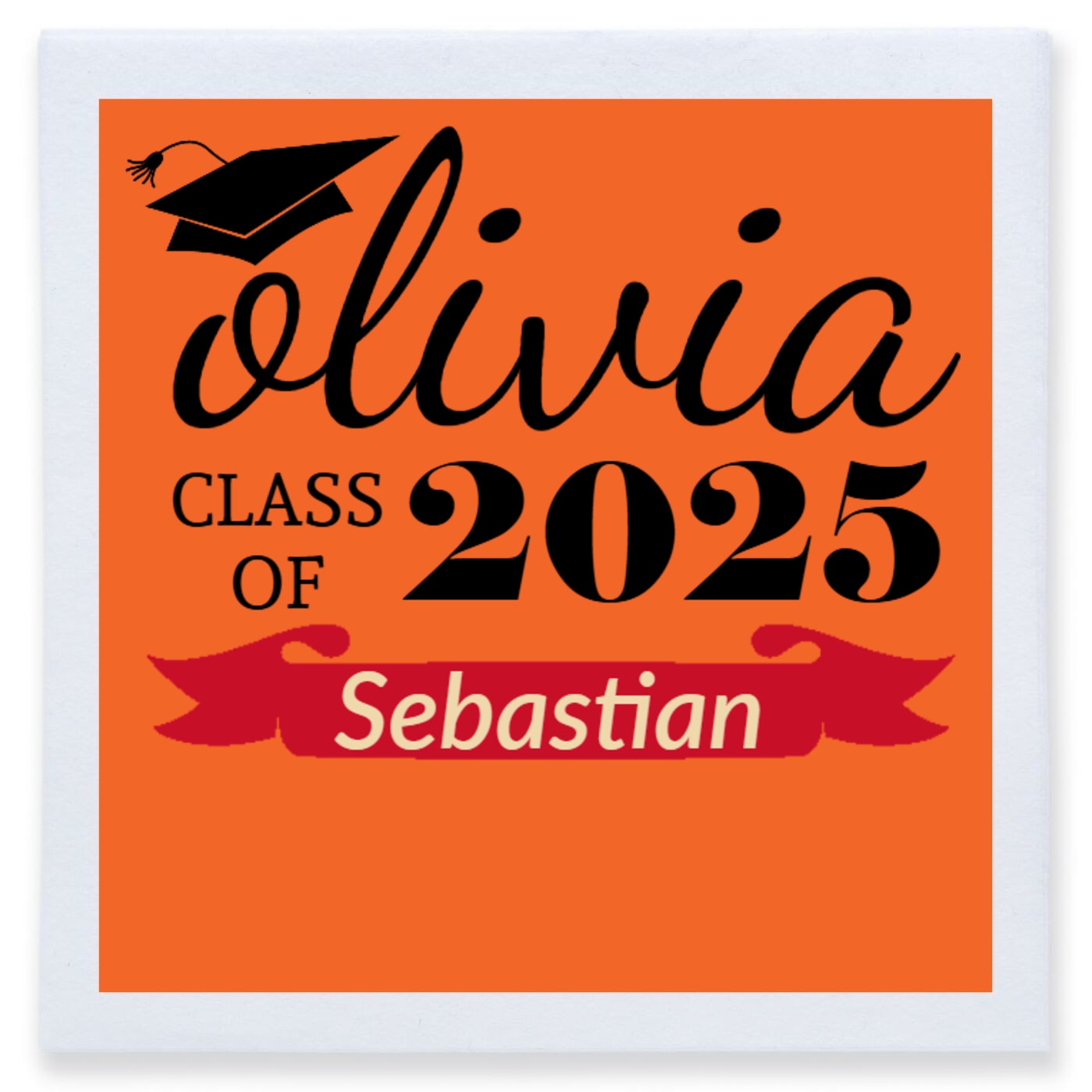 Olivia Class Of 2025 Full Color 3ply Premium Beverage Napkins Style 172446