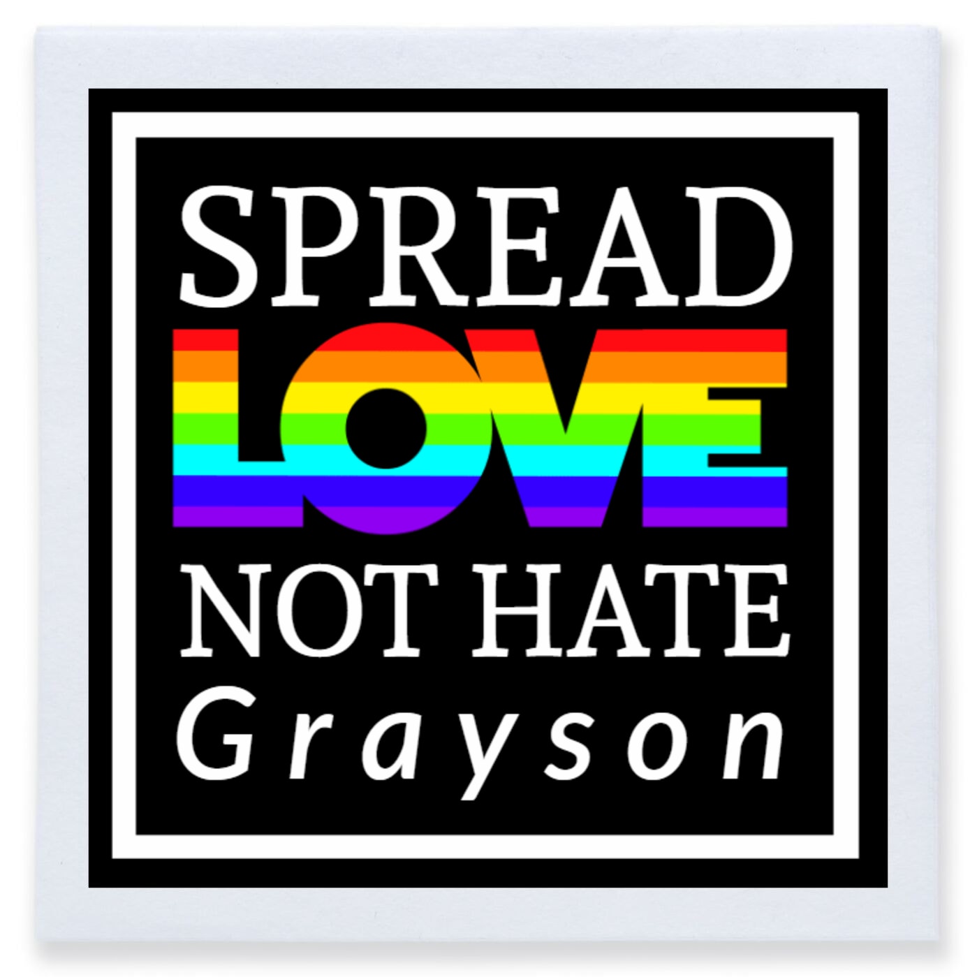 Spread Love Not Hate Full Color 3ply Premium Beverage Napkins Style 171633