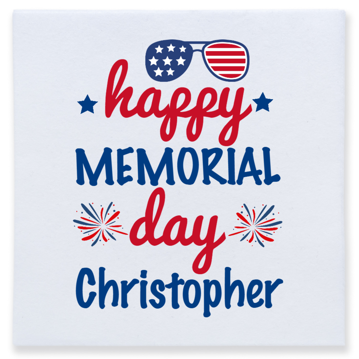 Happy Memorial Day Full Color 3ply Premium Beverage Napkins Style 173039