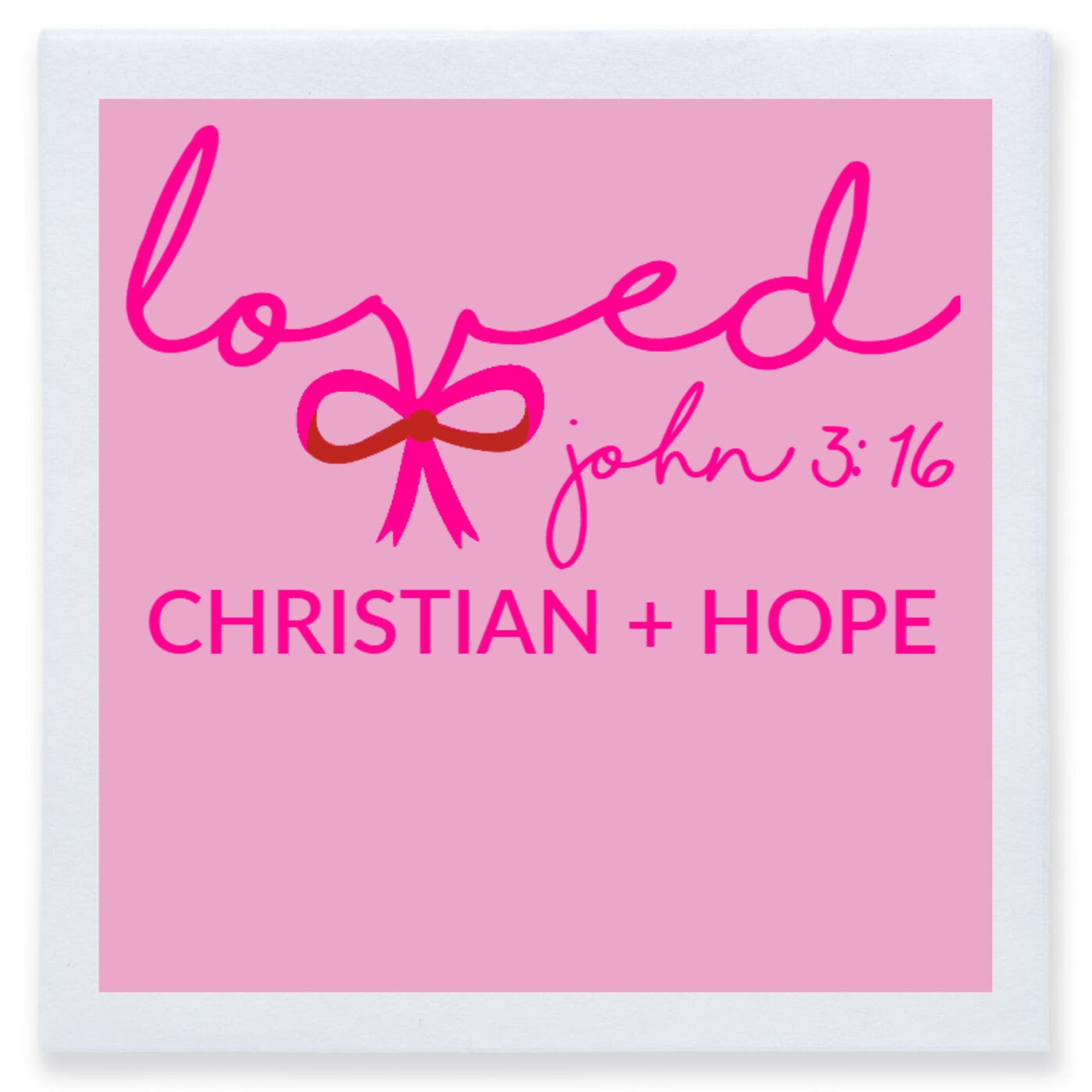 Loved John 3 16 Christian Hope Full Color 3ply Premium Beverage Napkins Style 169614