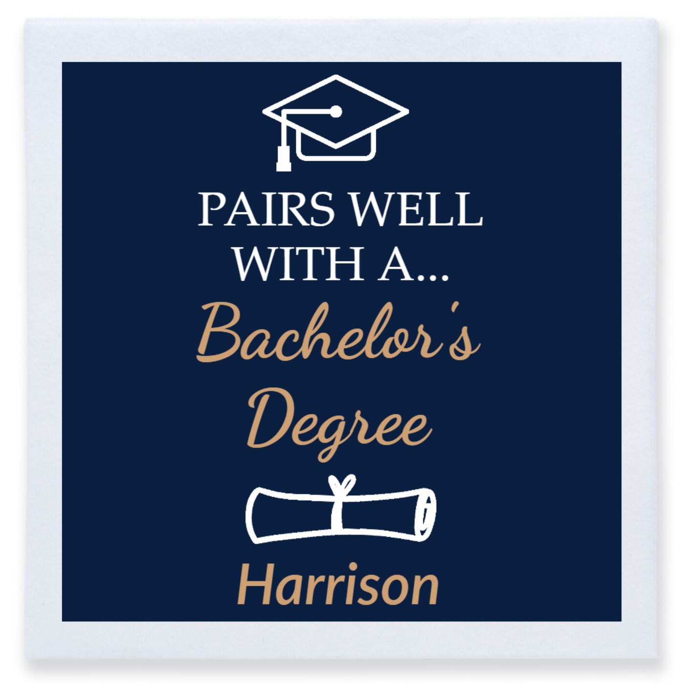 Pairs Well With A Bachelor's Degree Full Color 3ply Premium Beverage Napkins Style 172353