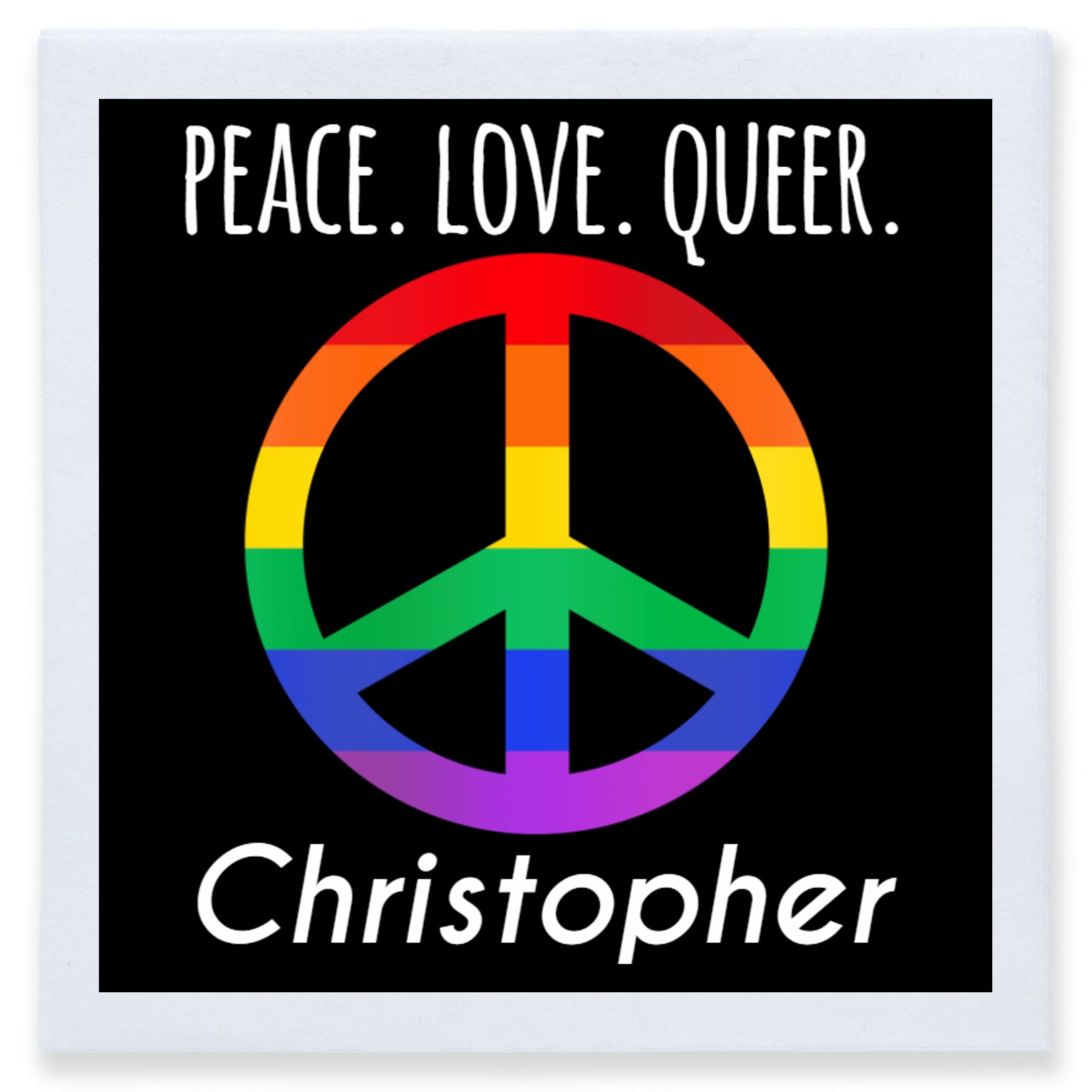 Peace Love Queer Full Color 3ply Premium Beverage Napkins Style 173219