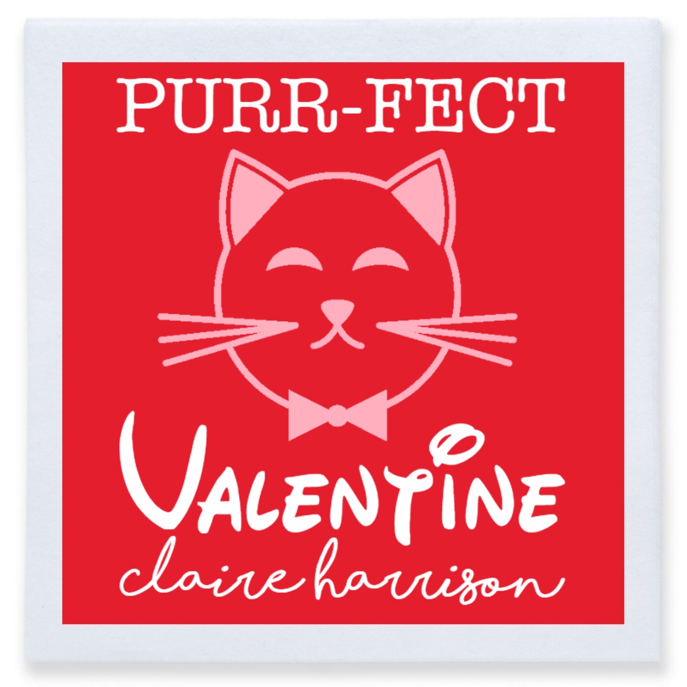 Purrfect Valentine Claire Harrison Full Color 3ply Premium Beverage Napkins Style 169601