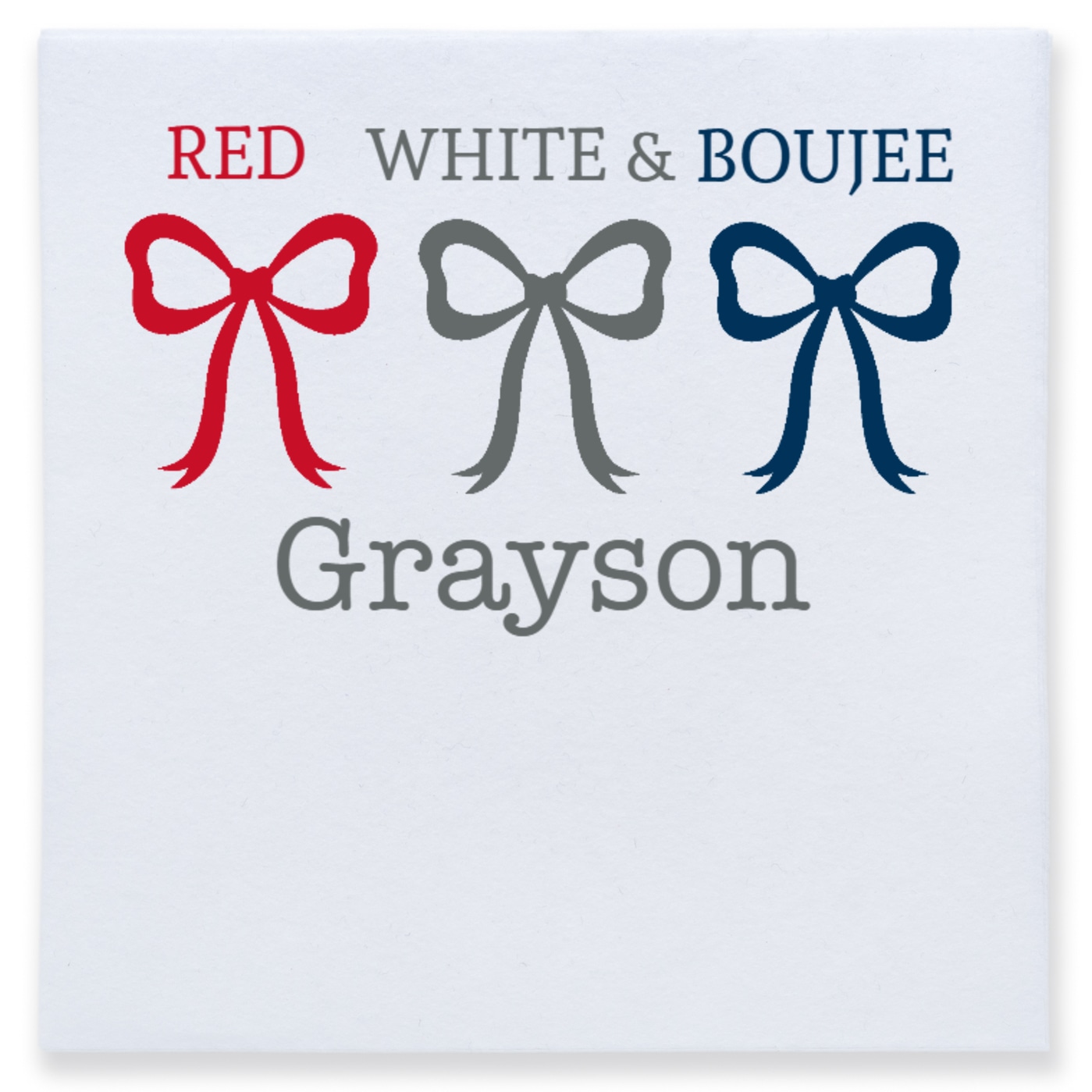 Red White Boujee Full Color 3ply Premium Beverage Napkins Style 172449