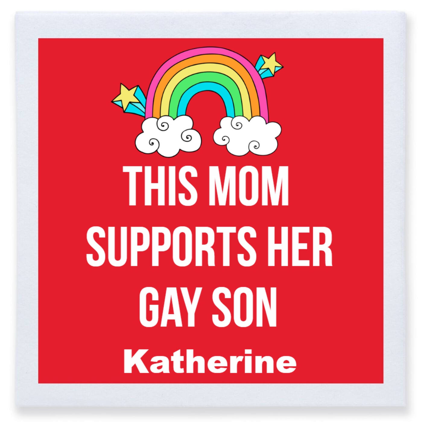 This Mom Supports Her Gay Son Full Color 3ply Premium Beverage Napkins Style 173098