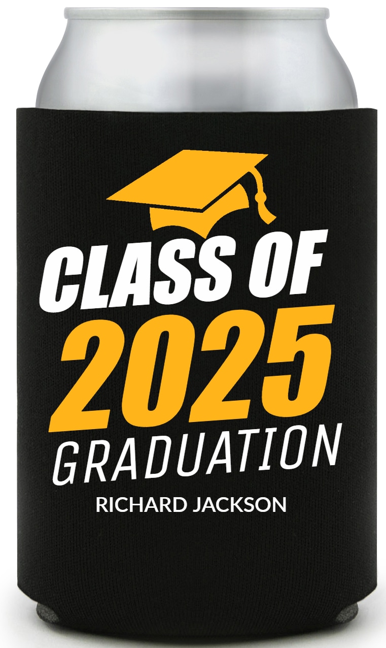 Class Of 2025 Graduation Full Color Foam Collapsible Coolies All Over Print Style 171140