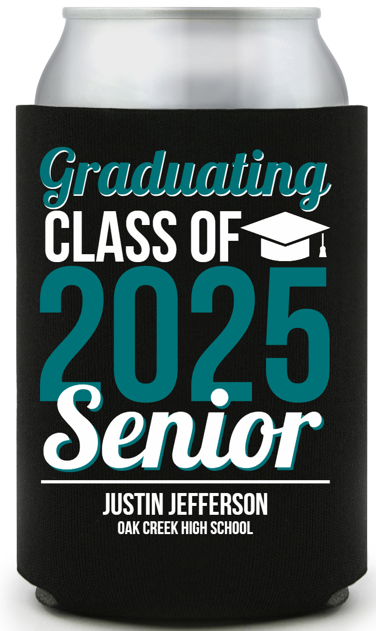 Graduating Class Of 2025 Senior Full Color Foam Collapsible Coolies All Over Print Style 172161