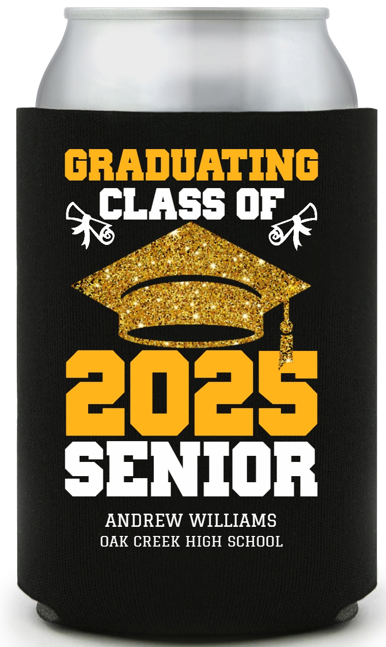 Graduating Class Of 2025 Senior Full Color Foam Collapsible Coolies All Over Print Style 172274