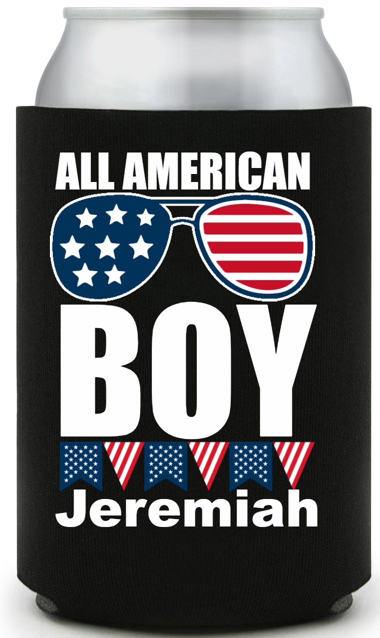 All American Boy Full Color Foam Collapsible Coolies All Over Print Style 173042