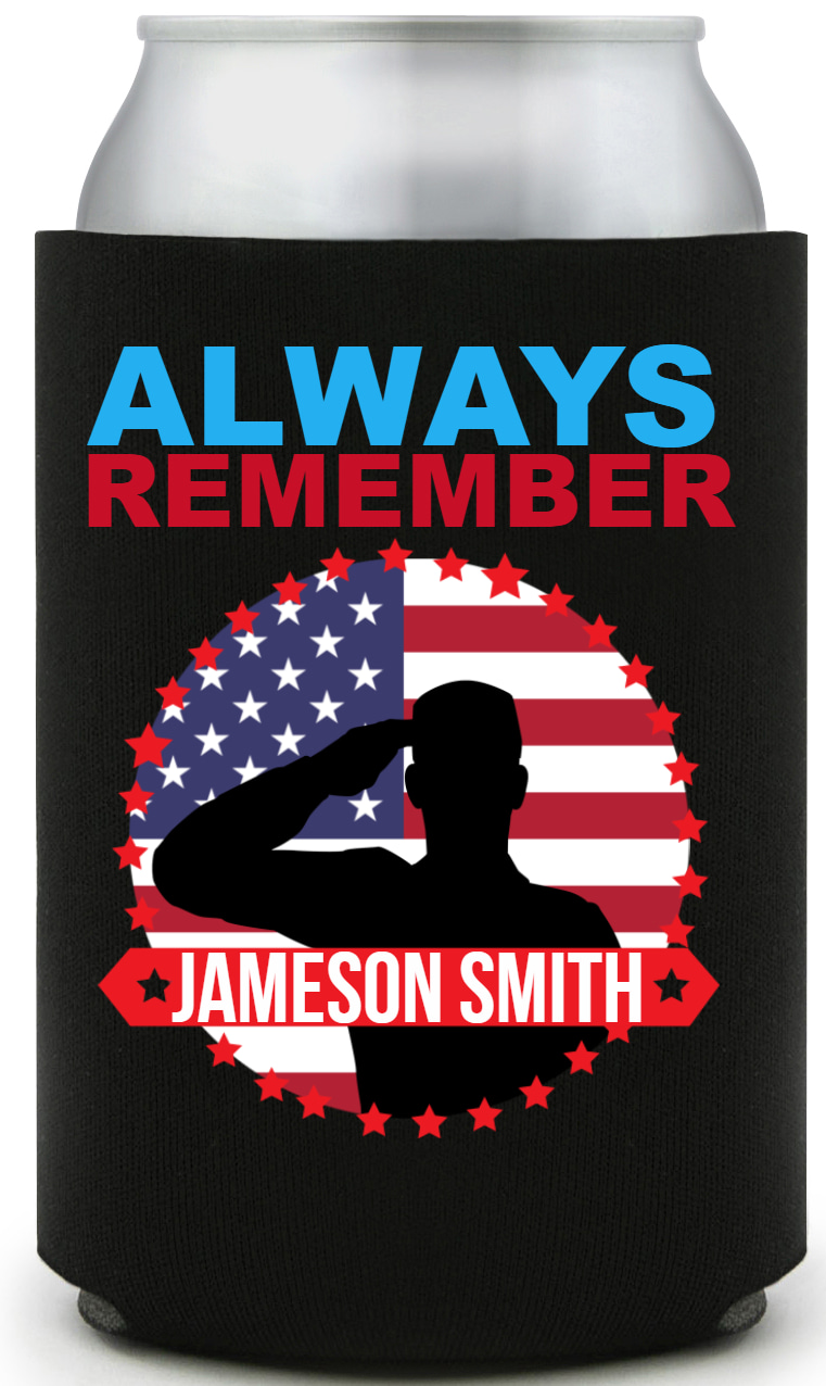 Always Remember Full Color Foam Collapsible Coolies All Over Print Style 173043