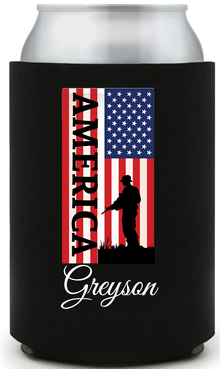 America Full Color Foam Collapsible Coolies All Over Print Style 173075