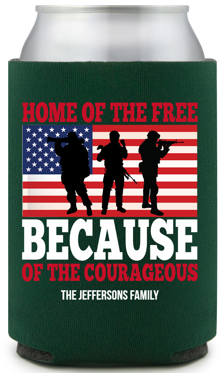 Home Of The Free Because Of The Courageous Full Color Foam Collapsible Coolies All Over Print Style 173029
