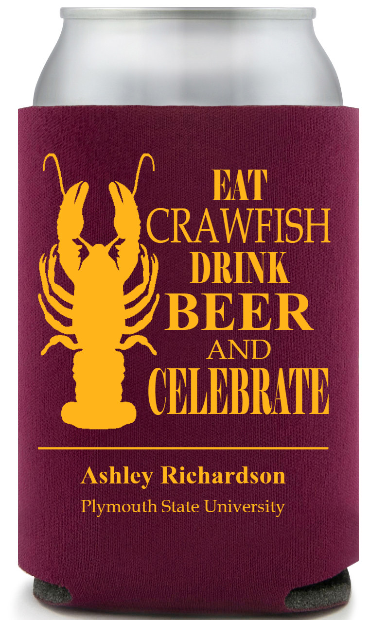 Eat Crawfish Drink Beer Celebrate And Full Color Foam Collapsible Coolies All Over Print Style 172744