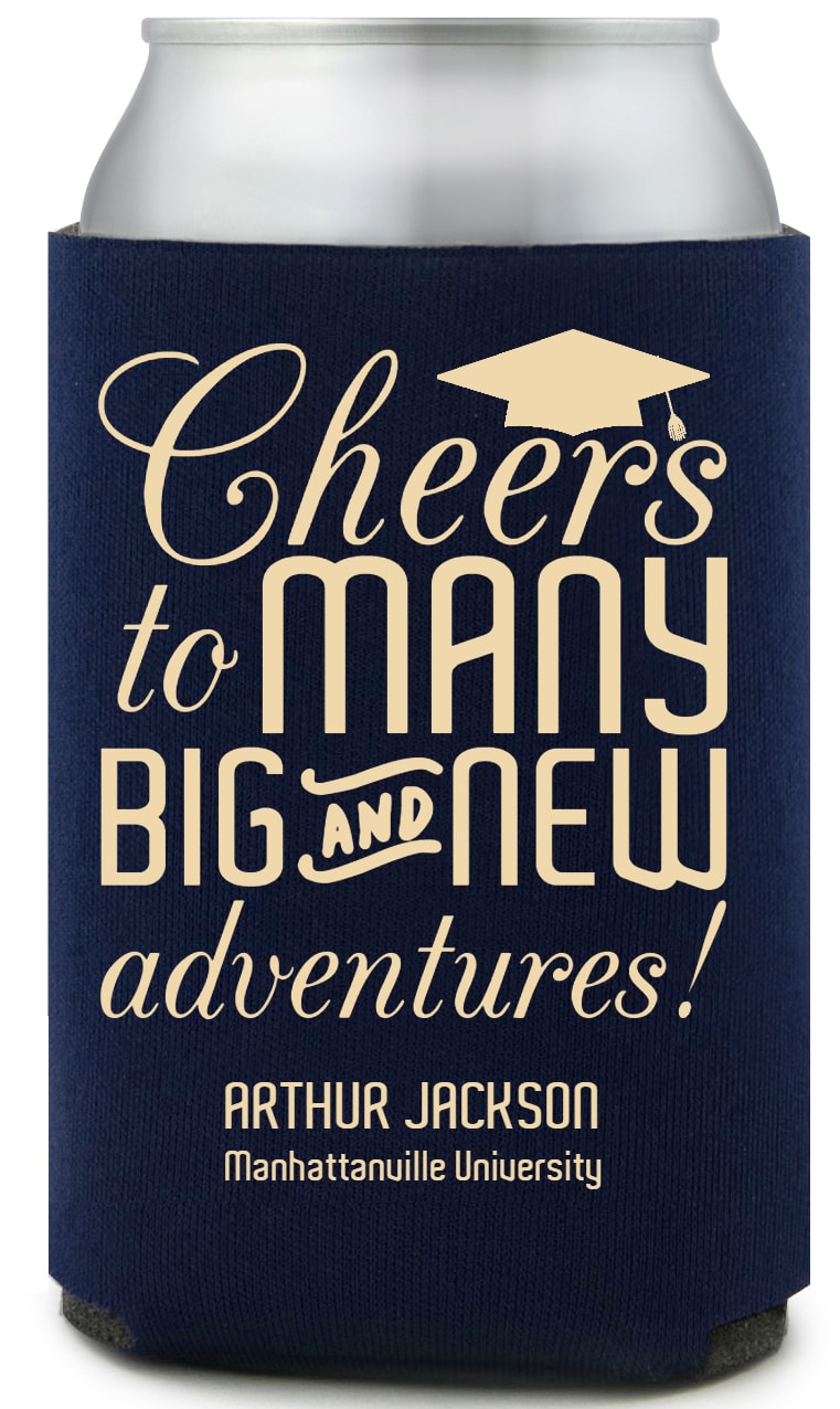 Cheers To Many Big And New Adventures Full Color Foam Collapsible Coolies All Over Print Style 172711