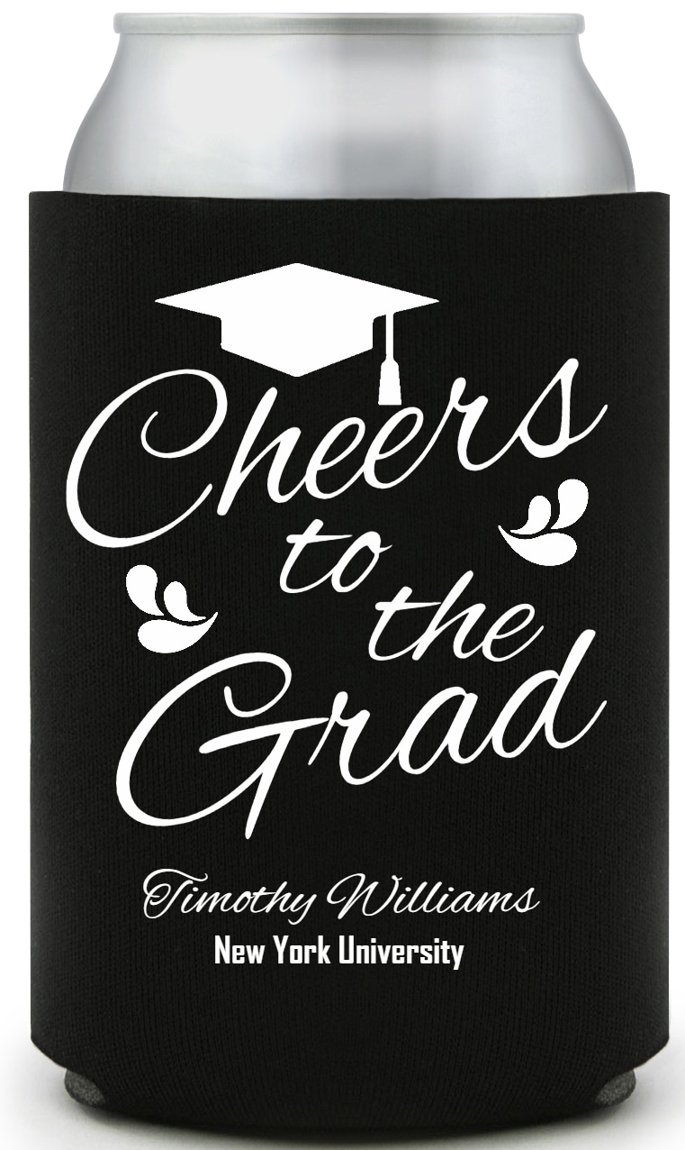 Cheers To The Grad Full Color Foam Collapsible Coolies All Over Print Style 172740