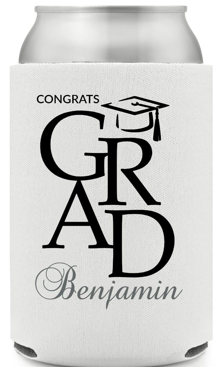 Congrats Grad Benjamin Full Color Foam Collapsible Coolies All Over Print Style 171446