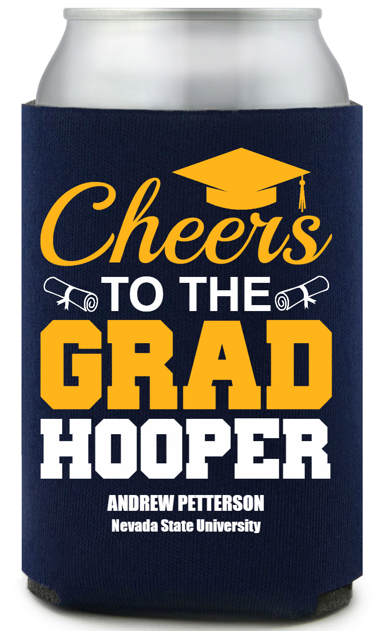 Cheers To The Grad Hooper Full Color Foam Collapsible Coolies All Over Print Style 172715