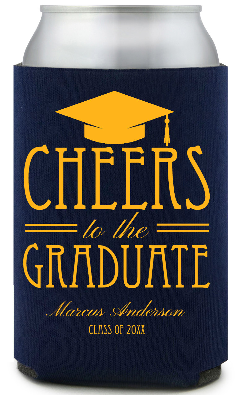 Cheers To The Graduate Full Color Foam Collapsible Coolies All Over Print Style 172738