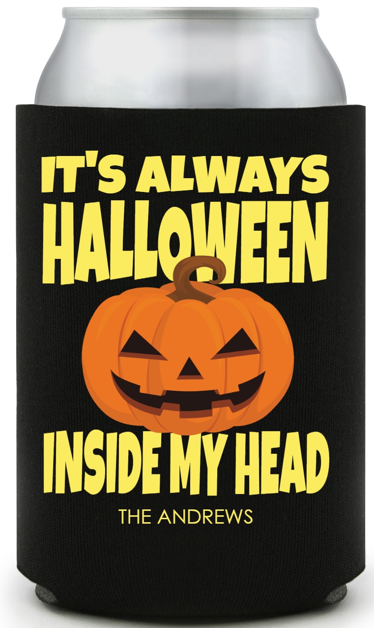 It's Always Halloween Inside My Head Full Color Foam Collapsible Coolies All Over Print Style 167602