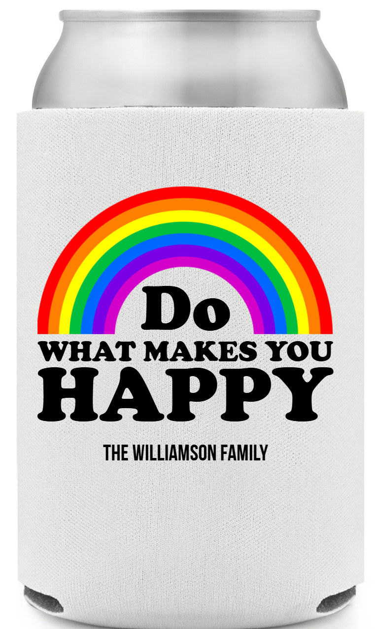 Do What Makes You Happy Full Color Foam Collapsible Coolies All Over Print Style 173181