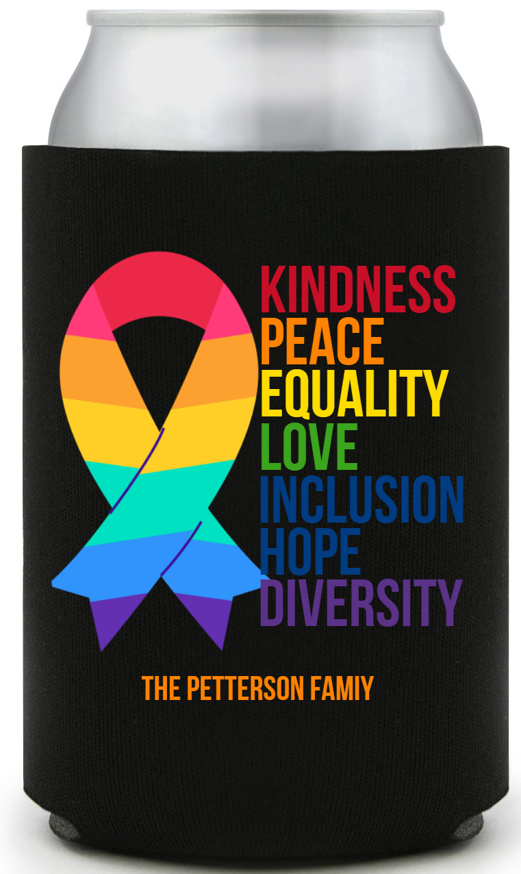 Kindness Peace Equality Love Inclusion Hope Diversity Full Color Foam Collapsible Coolies All Over Print Style 173177