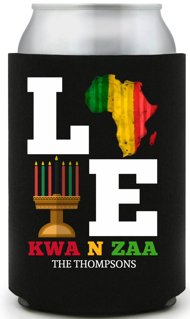 Love Kwanzaa Full Color Foam Collapsible Coolies All Over Print Style 168542