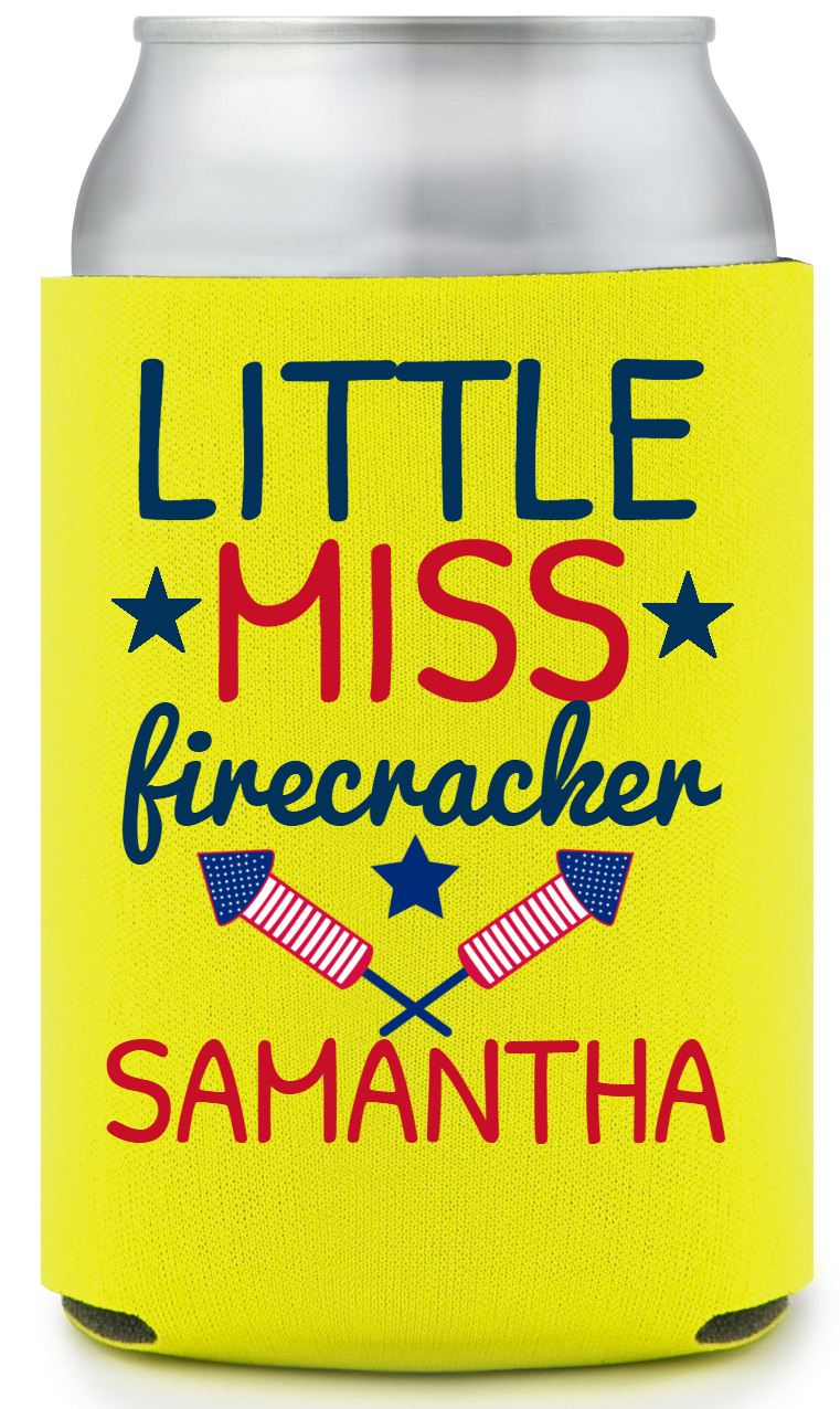 Little Miss Firecracker Full Color Foam Collapsible Coolies All Over Print Style 173031