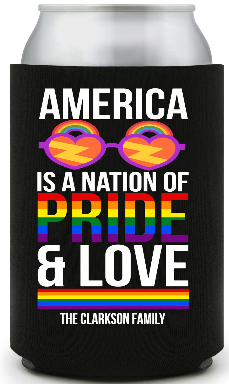 America Is Nation Pride And Love Of Full Color Foam Collapsible Coolies All Over Print Style 173244