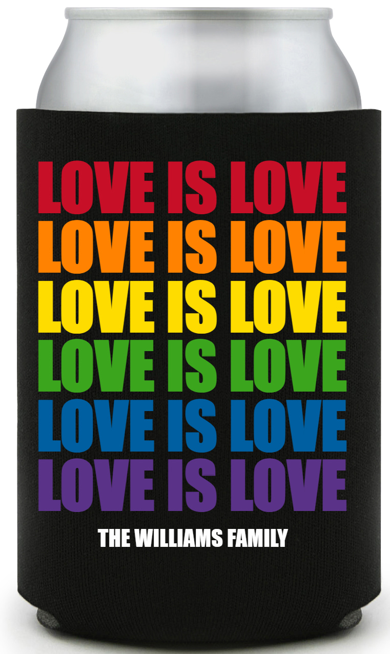Love Is Love Full Color Foam Collapsible Coolies All Over Print Style 173235